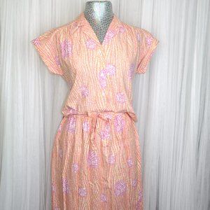 1980s Vintage Size Medium/Large Seashell Print Skirt Set